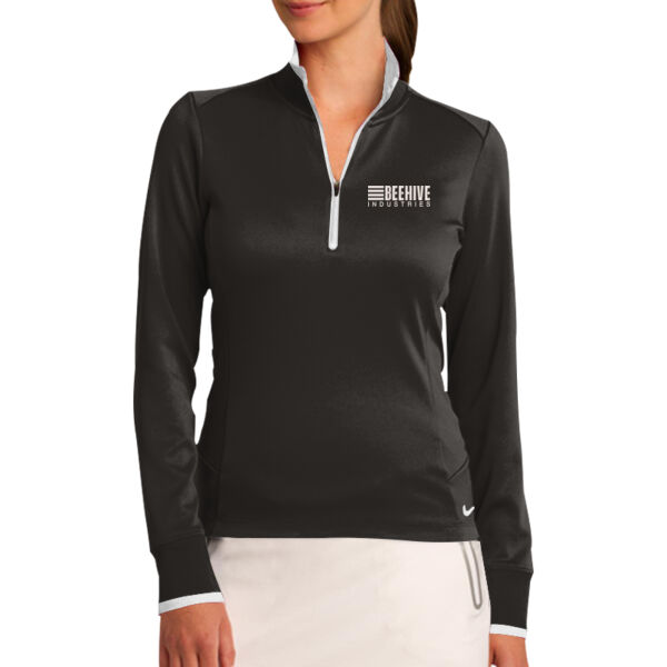 Beehive Embroidered - Ladies Dri FIT 1/2 Zip Cover Up Thumbnail