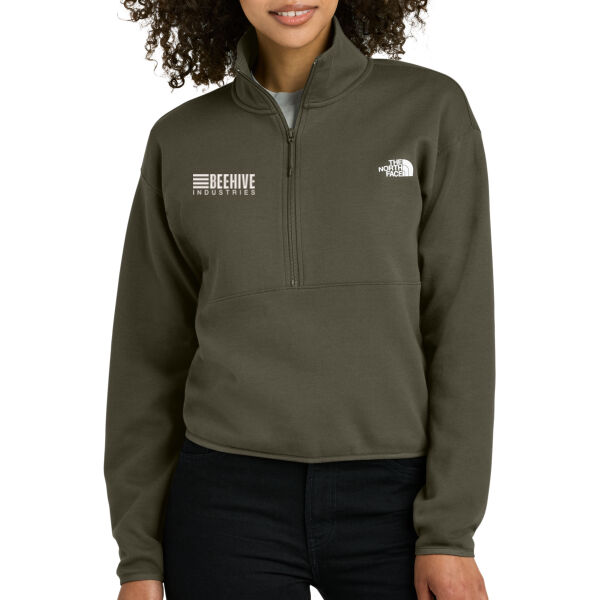 Beehive Embroidered - Women's Double Knit 1/2 Zip Fleece Thumbnail