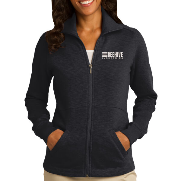 Beehive Embroidered - Ladies Slub Fleece Full Zip Jacket Thumbnail