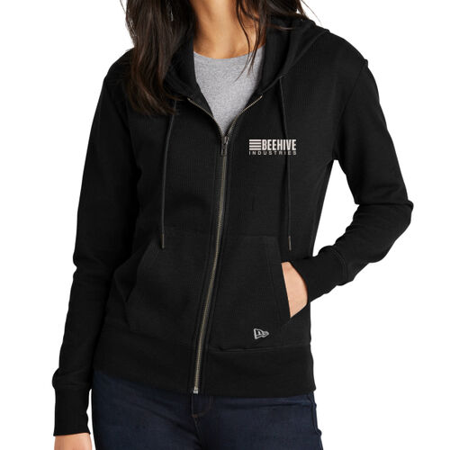 Beehive Embroidered - Ladies Thermal Full Zip Hoodie Thumbnail