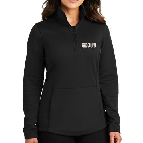 Beehive Embroidered - Ladies Smooth Fleece 1/4 Zip Thumbnail
