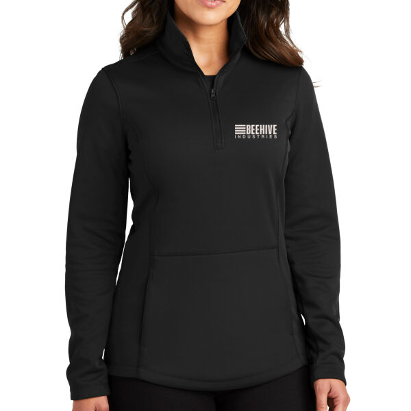 Beehive Embroidered - Ladies Smooth Fleece 1/4 Zip Thumbnail