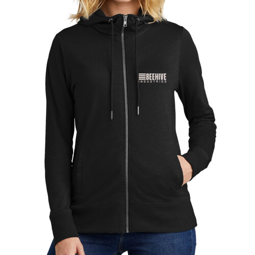 Beehive Embroidered - Women's Featherweight French Terry Full Zip Hoodie Thumbnail