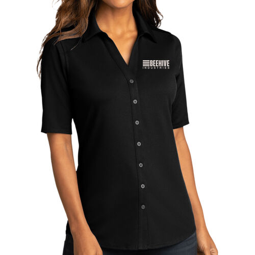 Beehive Embroidered - Ladies City Stretch Top Thumbnail