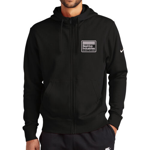 Beehive Embroidered - Club Fleece Sleeve Swoosh Full Zip Hoodie Thumbnail