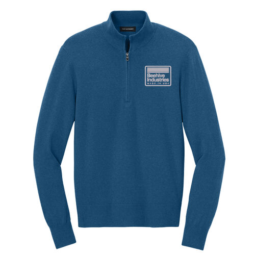 Beehive Embroidered - Easy Care 1/4 Zip Sweater Thumbnail