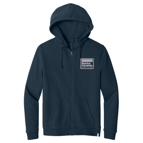 Beehive Embroidered - Organic Cotton Fleece Full Zip Hoodie Thumbnail