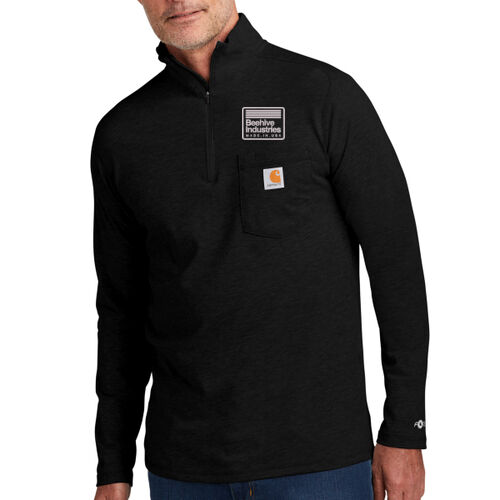 Beehive Embroidered - Force ® 1/4 Zip Long Sleeve T Shirt Thumbnail