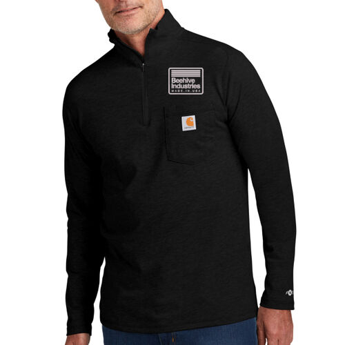 Beehive Embroidered - Force ® 1/4 Zip Long Sleeve T Shirt Thumbnail
